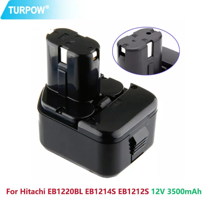 Turpow 3500Mah 12V Ni-Mh Hoge Kwaliteit Tool Batterij Voor Hitachi EB1214S 12V EB1220BL EB1212S WR12DMR CD4D DH15DV c5D Ds 12DVF3