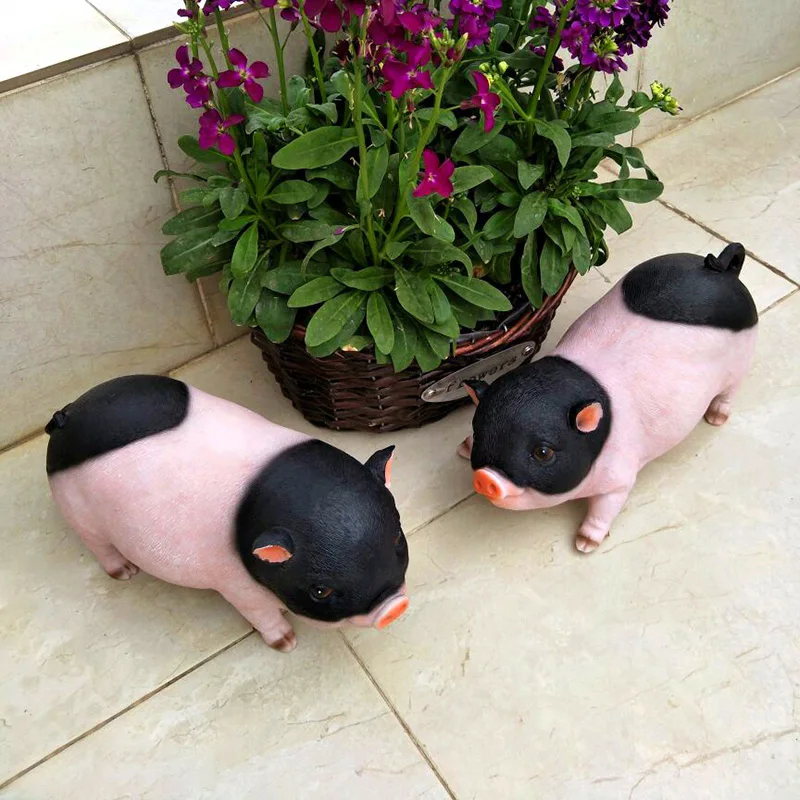 

Piglet Decoration Garden Decoration Courtyard Decoration Lovely Creative Birthday Gift Imitated Resin Crafts Animals