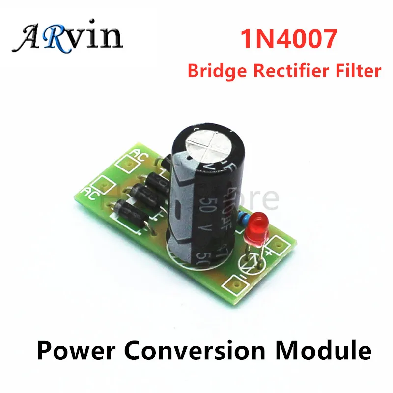 1pcs AC to DC Power Conversion Module 1N4007 Full Bridge Rectifier Filter 12V 1A AC DC Converter