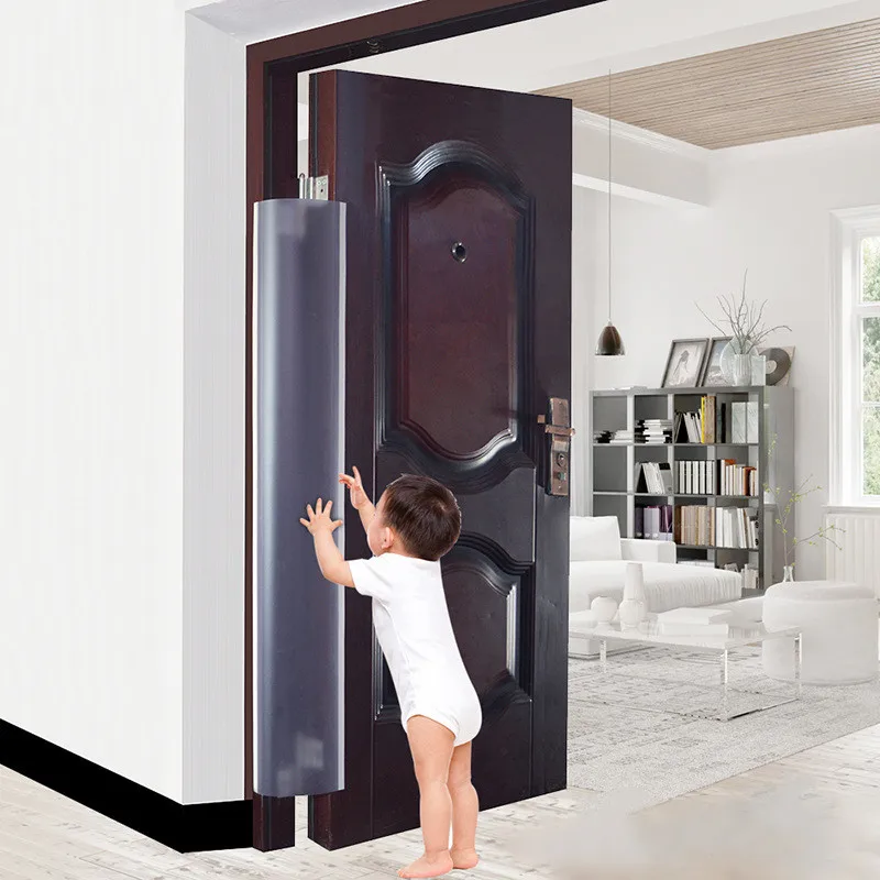 Baby Safety Door Seam Protection Strip Anti-pinch Hand Transparent Matte PP Material for Child Safety Door Gap Baffle