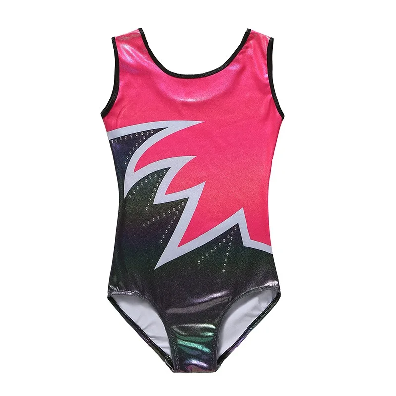 5-14 Years Girls Diamante Sleeveless Ballet Practice Dance Wear Gymnastics Bright Color Bodysuits