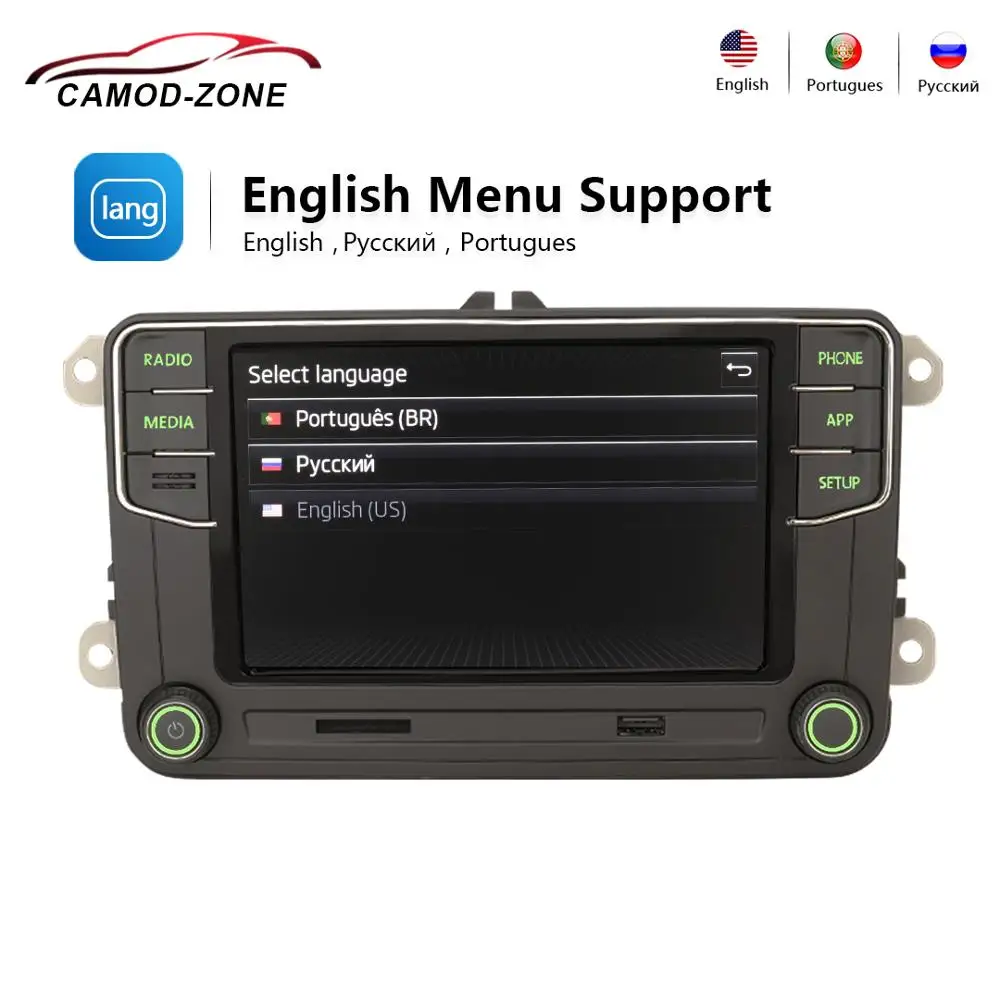 ブランド名のrcd360proカーラジオ,6rd 035 187b,android,carplay,2 din,グリーンメニュー,vw,フォルクスワーゲン,シュコダ車用