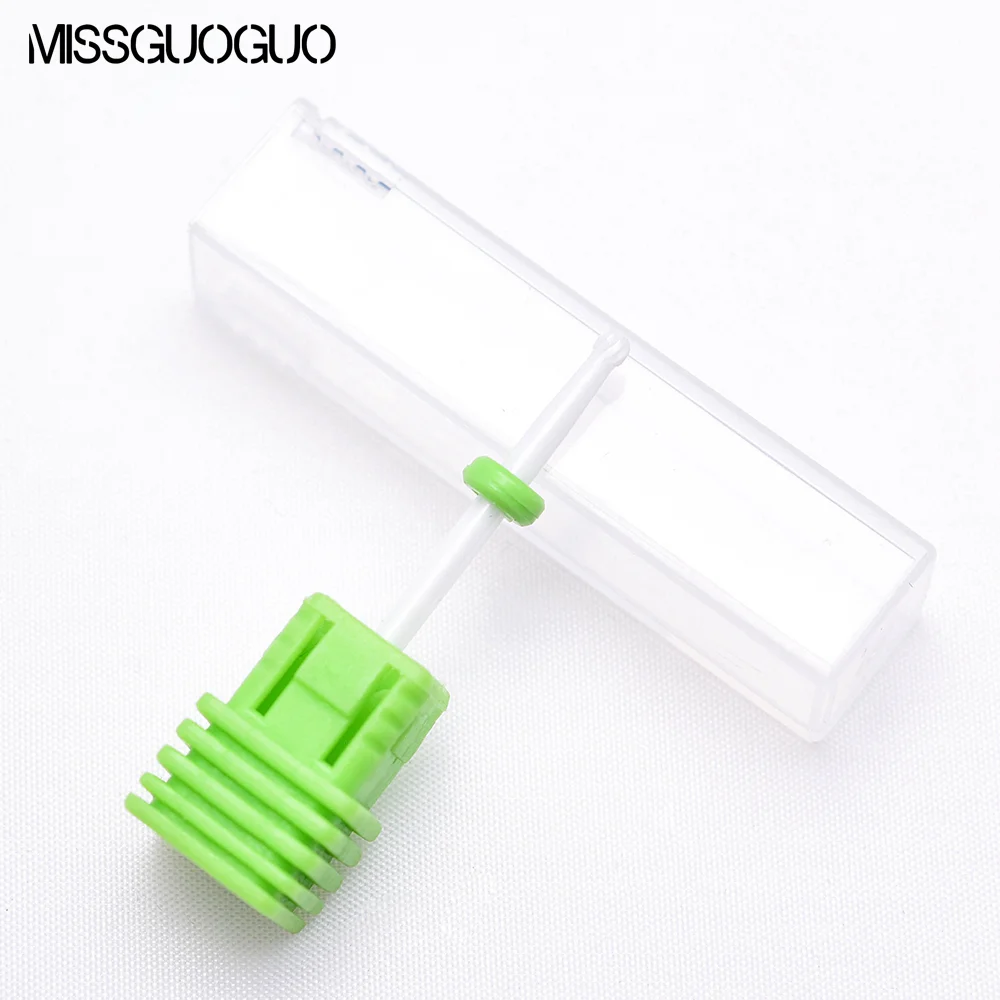 Missguoguo punta per trapano per unghie in ceramica elettrica Fine testa tonda rimozione della cuticola rettifica Manicure palla ruota frese lime per unghie