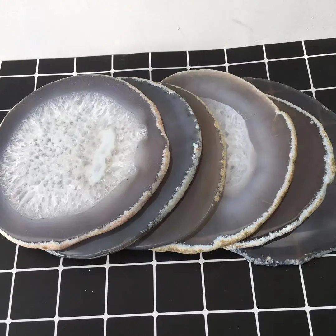 13-15CM  Large  Agate Slice Geode Polished Crystal Quartz