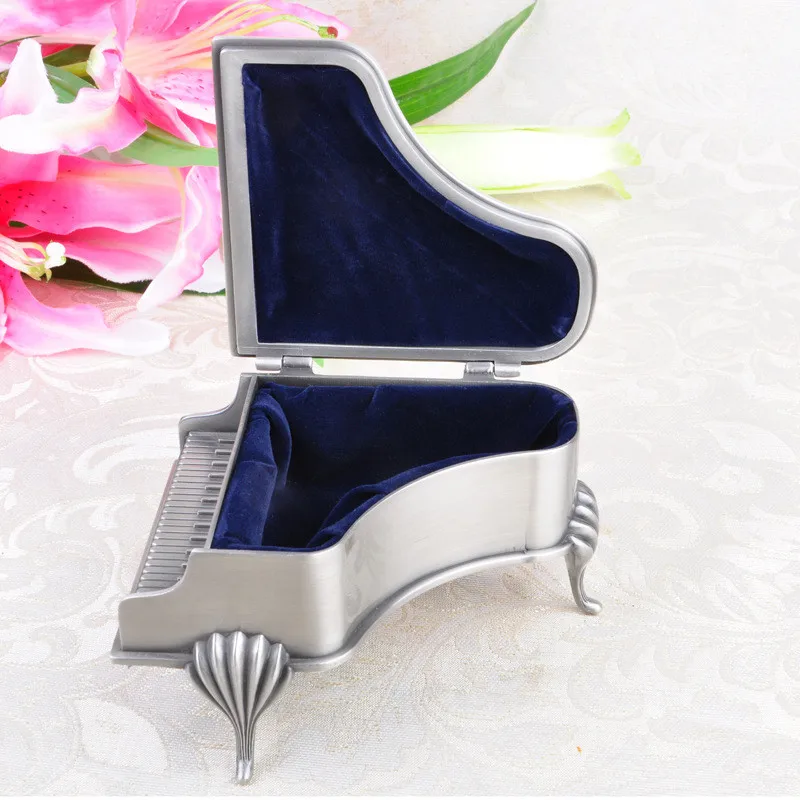 Creative Jewelry Storage Box Vintage Metal Zinc alloy Piano Shape  Storage Box Jewelry Trinket Case Christmas Birthday Gift