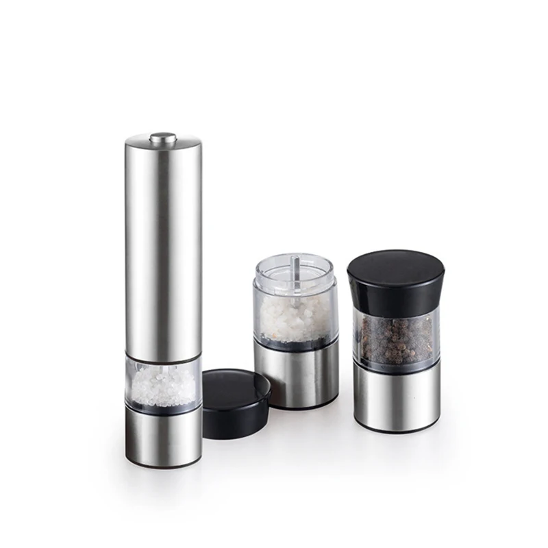 2pc Electric Pepper Grinder Stainless Steel Pepper Grinder Kitchen Grinder Outdoor Grill Cooking Accessories мельница для специй