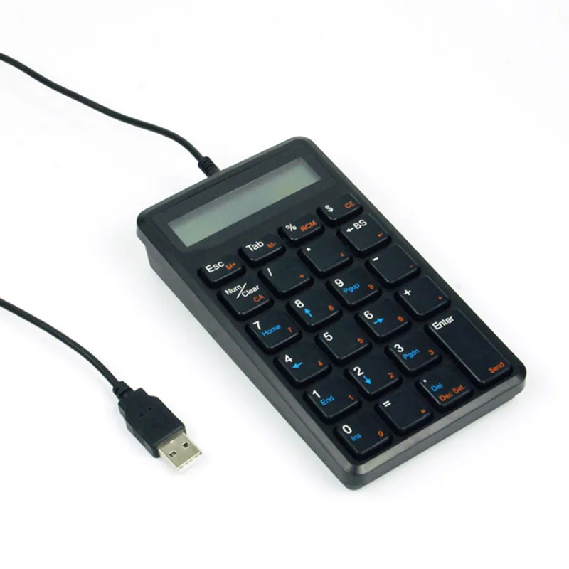Numeric Keypad and Calculator 2-in-1,Wired Number Pad Keyboard with 12-Digit Display Portable Slim Mini Keypad for PC, Laptop