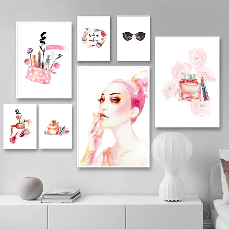 DIY 5D Diamond Painting Fashion Lady Makeup Lipstick Perfume Nail Polish Nordic Print Poster Wall Art For Living Room Decor