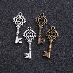 14pcs/lot 12*32mm Antique bronze Vintage Metal Alloy Hollow Terror Keys Charms Jewelry Pendant Making diy