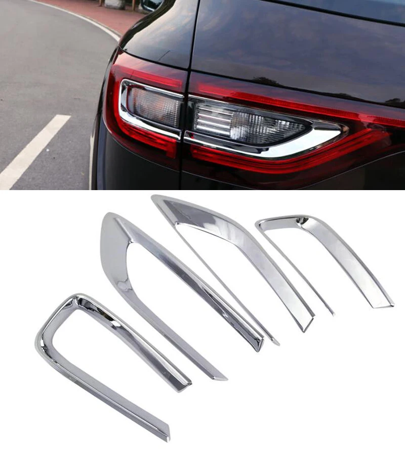 

4pc ABS Chrome Rear Tail Fog Light Lamp Bezel Cover Trim For Renault Koleos 2017