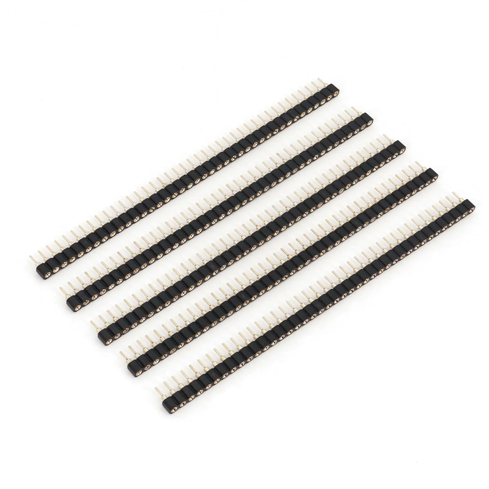 100 Stuks Rechte Vrouwelijke 40-Pin Toonhoogte 2.54Mm Enkele Rij Vergulde Ronde Pin Header Strip