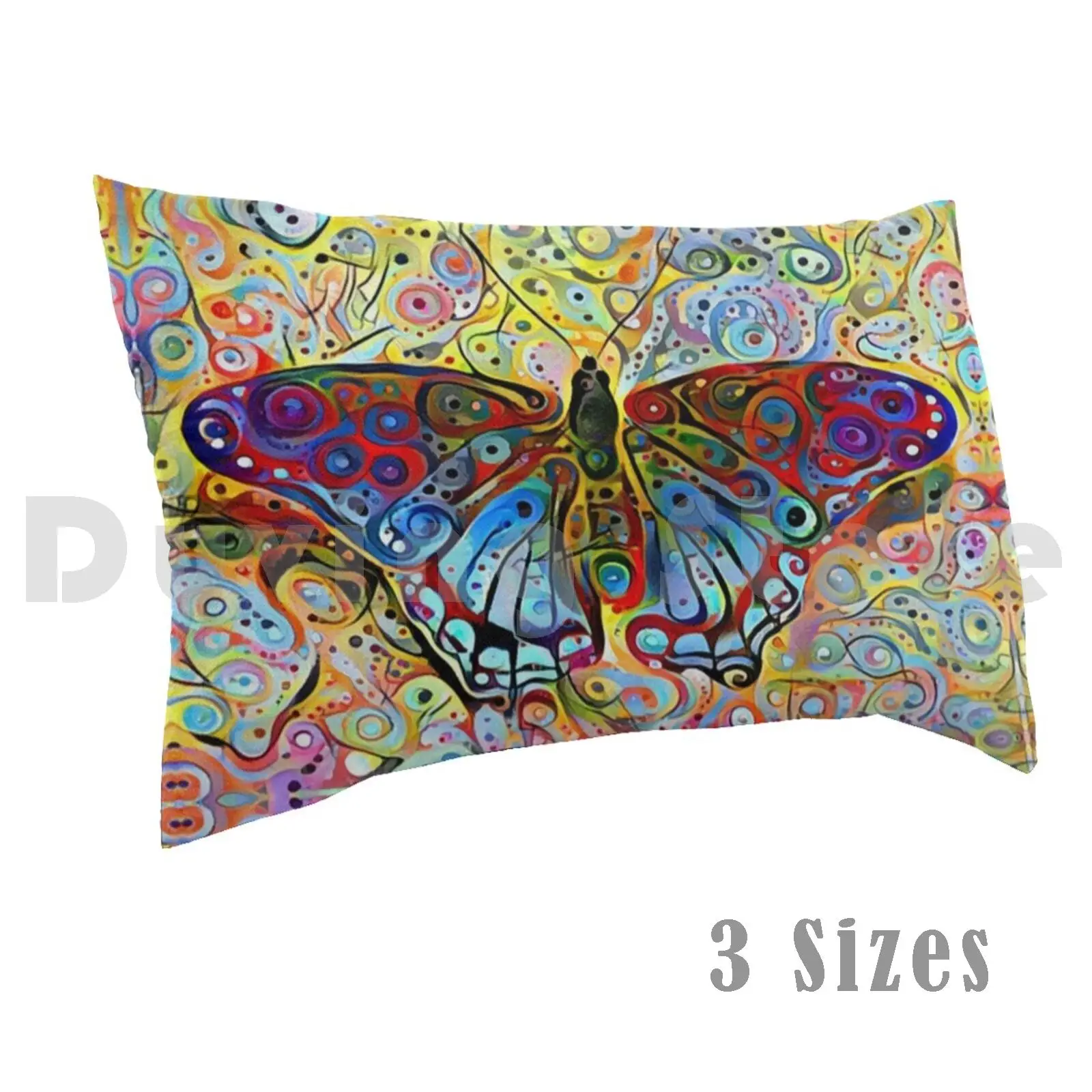 Mystify Pillow Case DIY 50*70 Butterflies Fly Red Blue Yellow Pink Green Abstract Papilio Glaucus Animal Wildlife