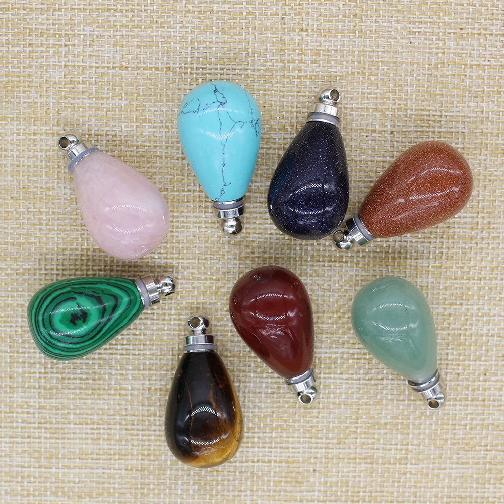 2020 Natural Wake Quartz  Tiger's Eye, Green Fluorite, Whetstone Diffuser, Perfume Pendant Bottle, Oil, 6 Diffuser Pend