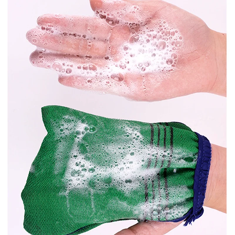 1PC Shower Spa Exfoliator Two-sided Bath Glove Body Cleaning Scrub Mitt Rub Dead Skin Removal Magic Peeling Glove  13x17cm