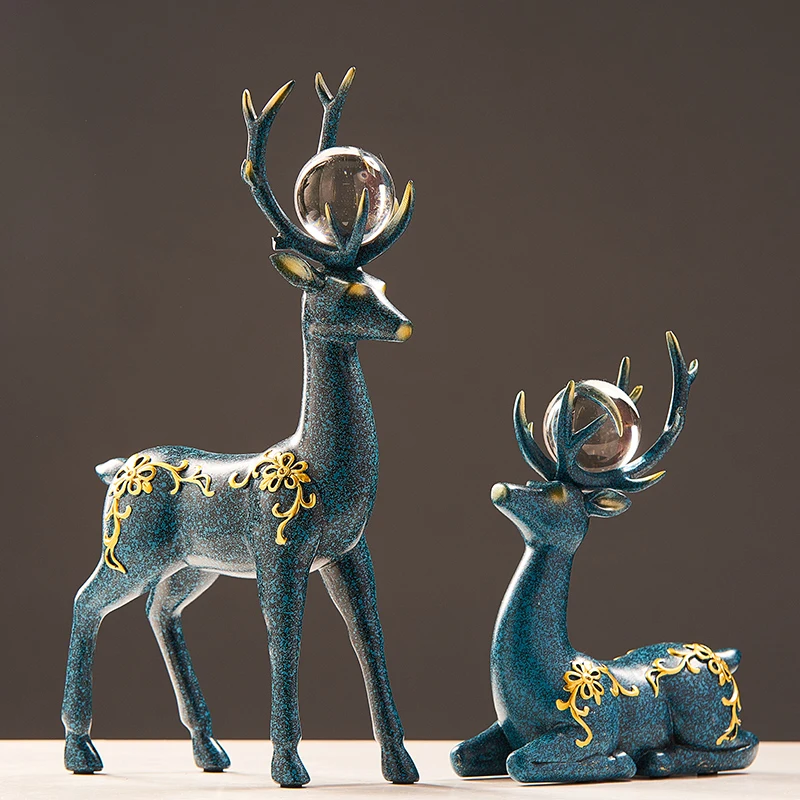 

Креативная домашняя мебель в скандинавском стиле, поделки из смолы, украшение для гостиной, входа, ТВ, кабинета, винного шкафа, украшение в виде оленя, подарок