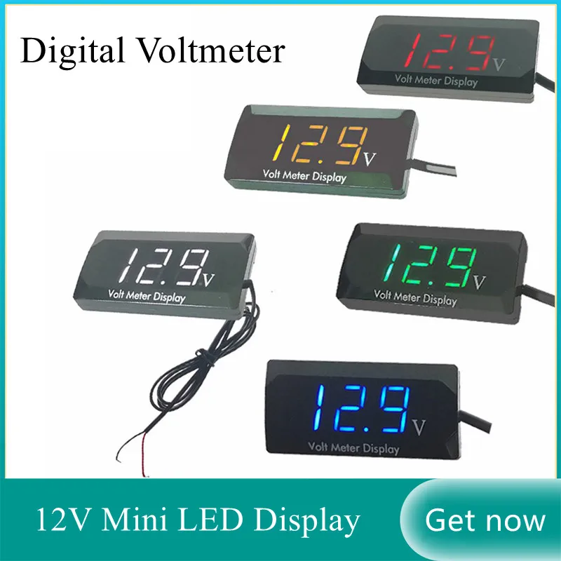 

LED Display Digital Voltmeter Panel Volt Voltage Meter Tester Reverse connection protection 12V For Car motorcycle dropshiping