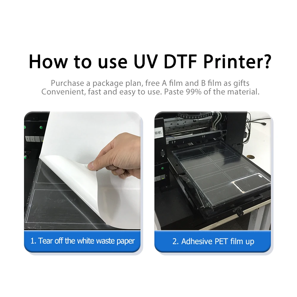 100 шт. UV DTF AB пленка переводная наклейка UV DTF принтер прямая печать на пленку для пластика силикона металла акрилового стекла кожи