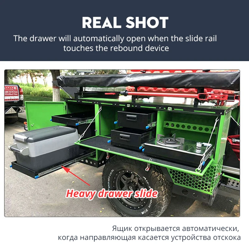 Imagem -05 - Kak Corredores de Gaveta com Fechadura Corrediça de 10 a 50 Polegadas com Rolamento de Esferas Três Dobras Extensão Completa Trilho Resistente Deslize de Gaveta Hardware