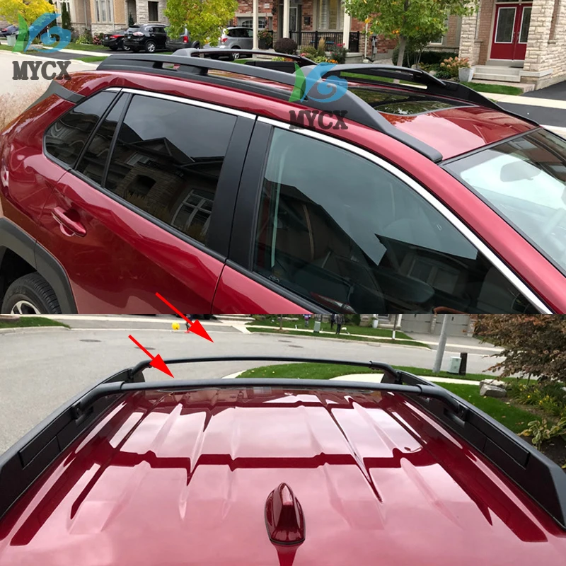 2019 2020 2021 FOR TOYOTA RAV4 RAV 4 ADVENTURE PAIR ROOF RACK TOP SIDE RAIL ALUMINUM CROSS BAR Amercian style