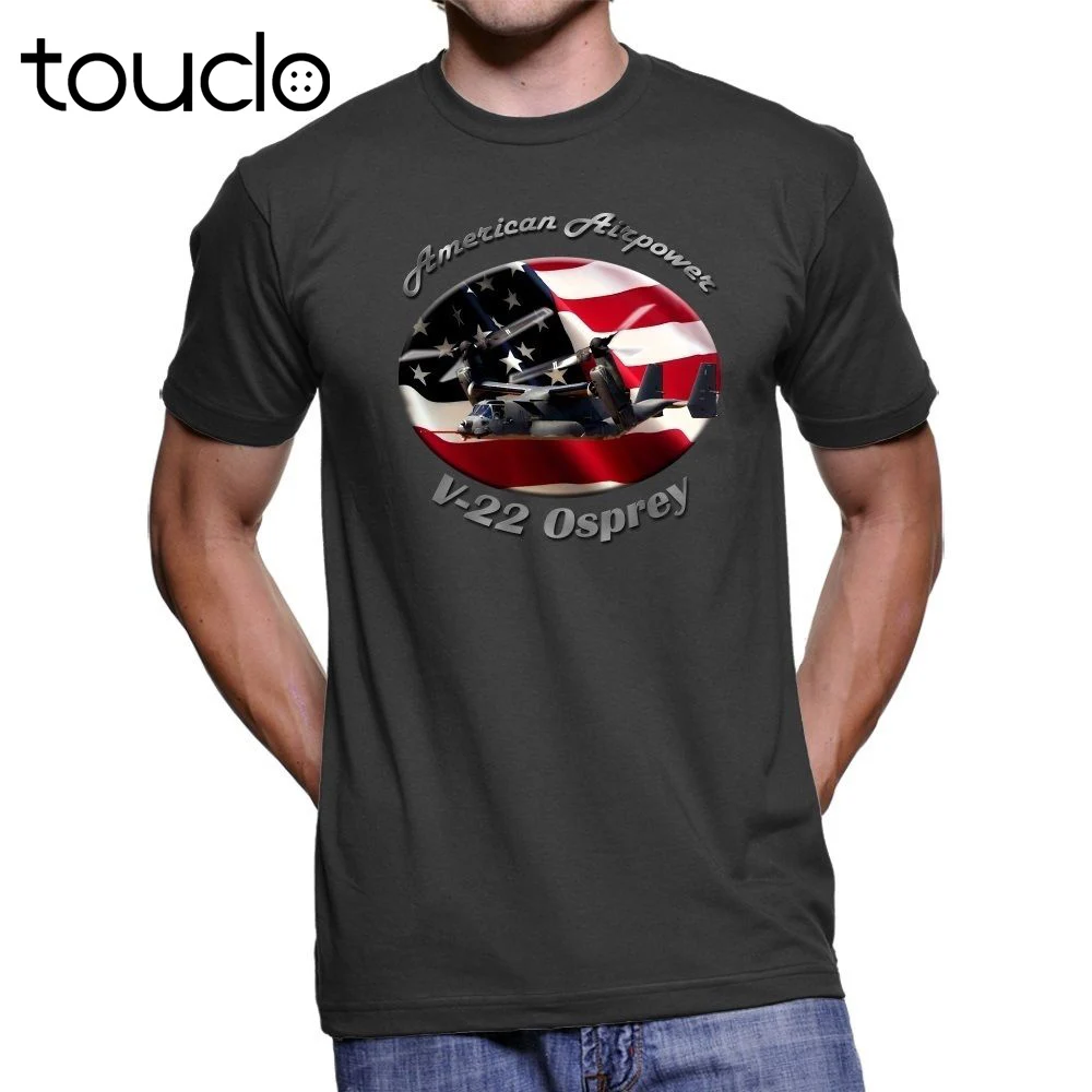 Camiseta de algodón 100% para hombres, camisa oscura de avión, V-22, Osprey, American Airpower, gran oferta