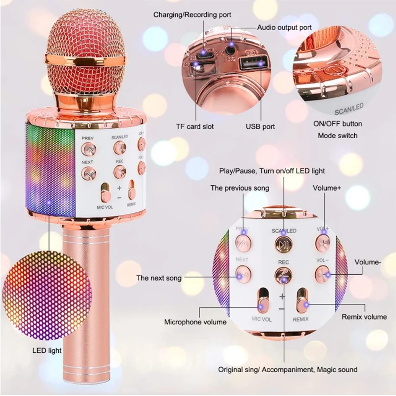 New Fun Toys for 4-15 Year Old Girls, Handheld Karaoke Microphone for Kids Birthday Gifts for 8 9 10 11 Years Old Boys Girl