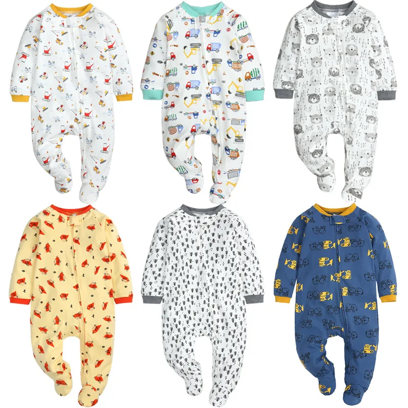 Newborn clothes baby pajamas zipper baby romper cotton baby boys clothes girls ropa de bebe zip up clothes baby jumpsuit