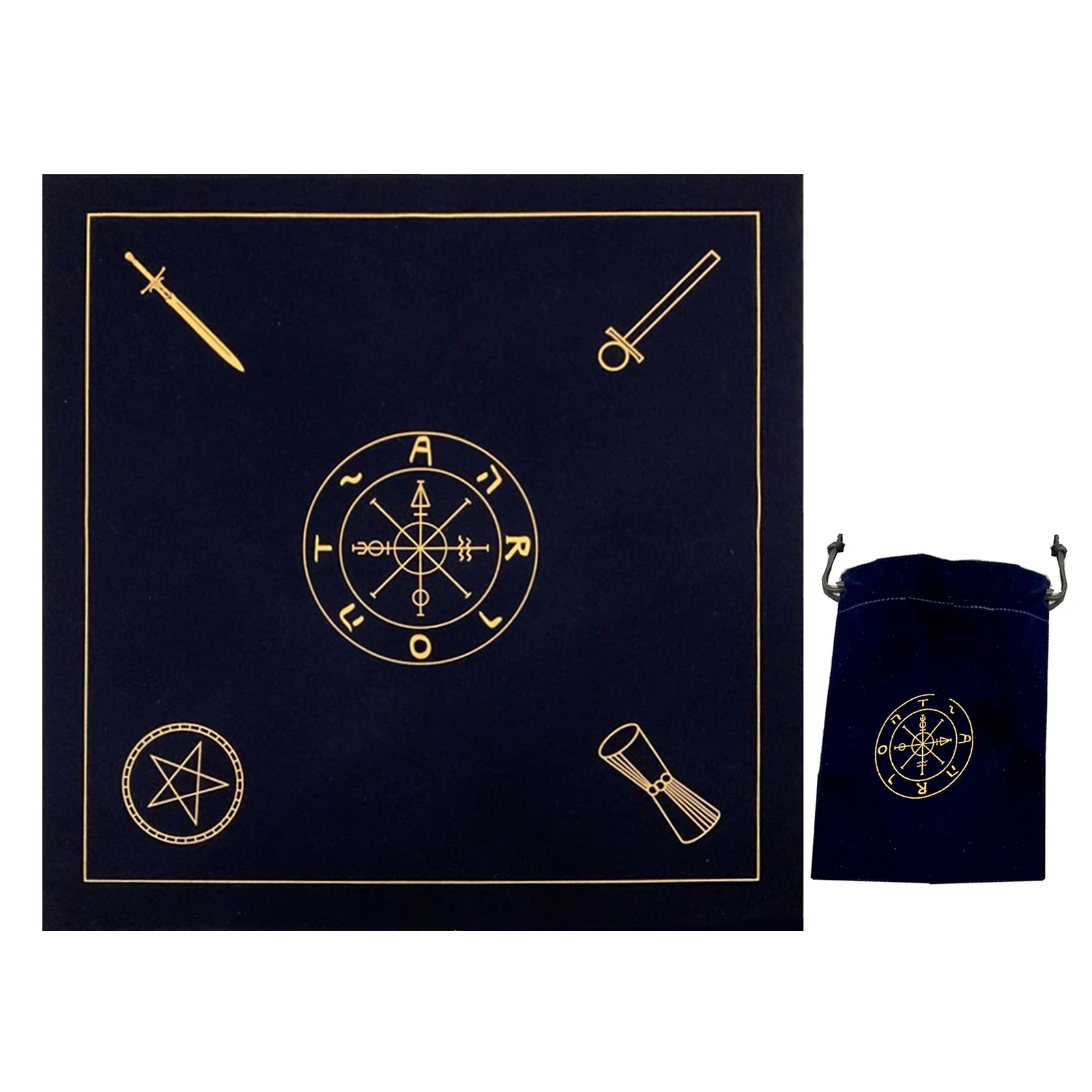 70x70cm Art Tarot Card Cloth Tablecloth with Bag Divination Game Card Pad Square Table Cover Constellation Astrology Table Cloth