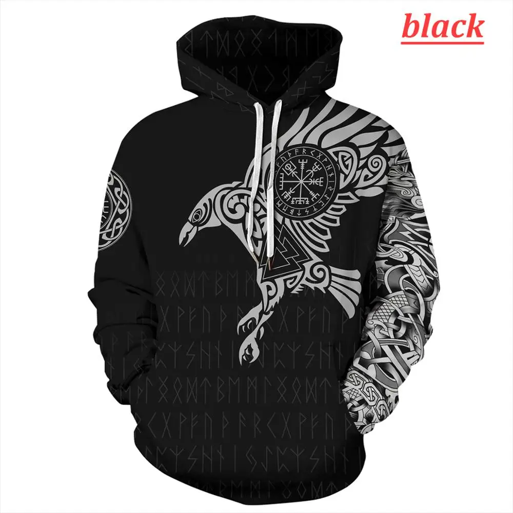 

Odin Tattoo 3D Printed Men hoodies Harajuku Fashion Hooded Sweatshirt Autumn winter Unisex Streetwear sudadera hombre