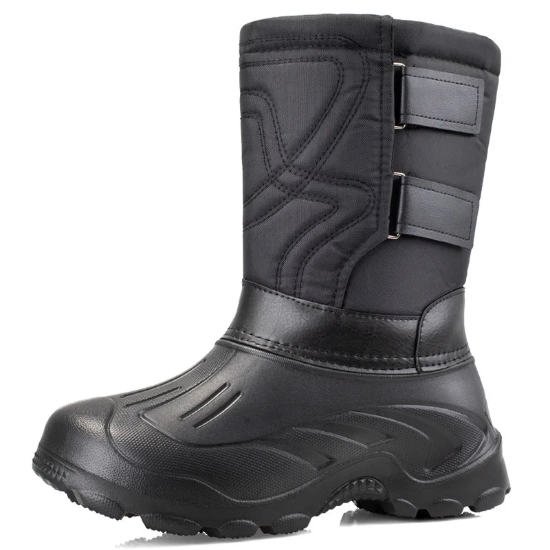

-45 Degree Winter Camouflage Snow Men Boots Rain Shoes Waterproof With Real Wool Warm Male Casual Mid-Calf Work Fishing Boot Jm8