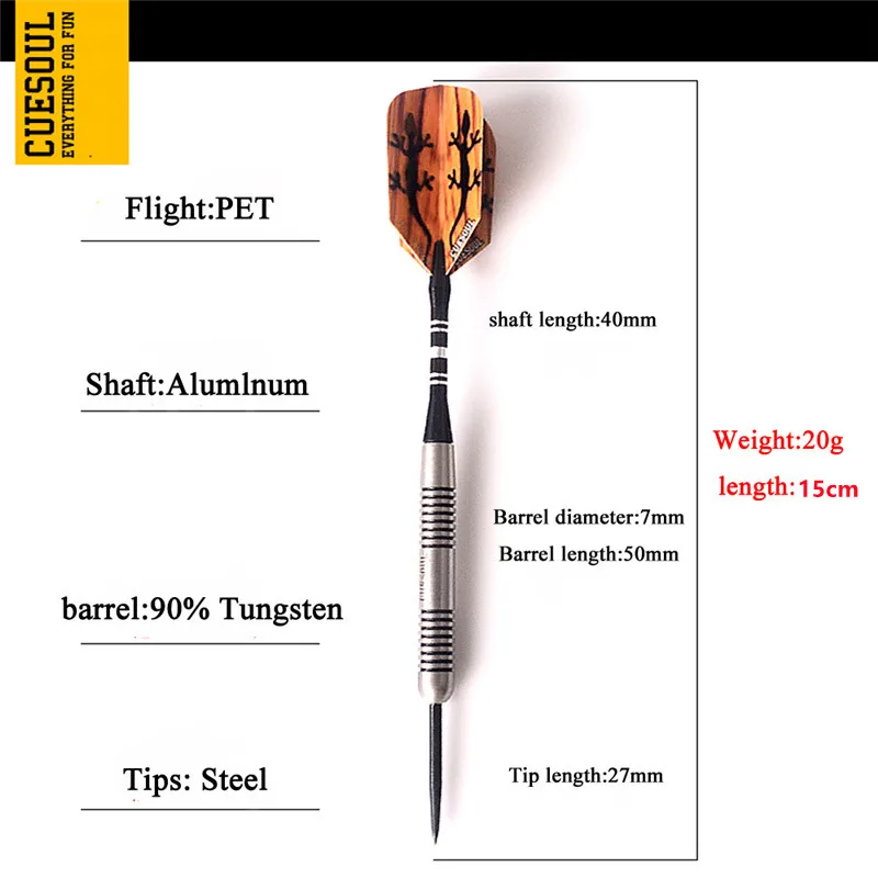 CUESOUL 20g Tungsten Dart Steel Tip Darts C2201