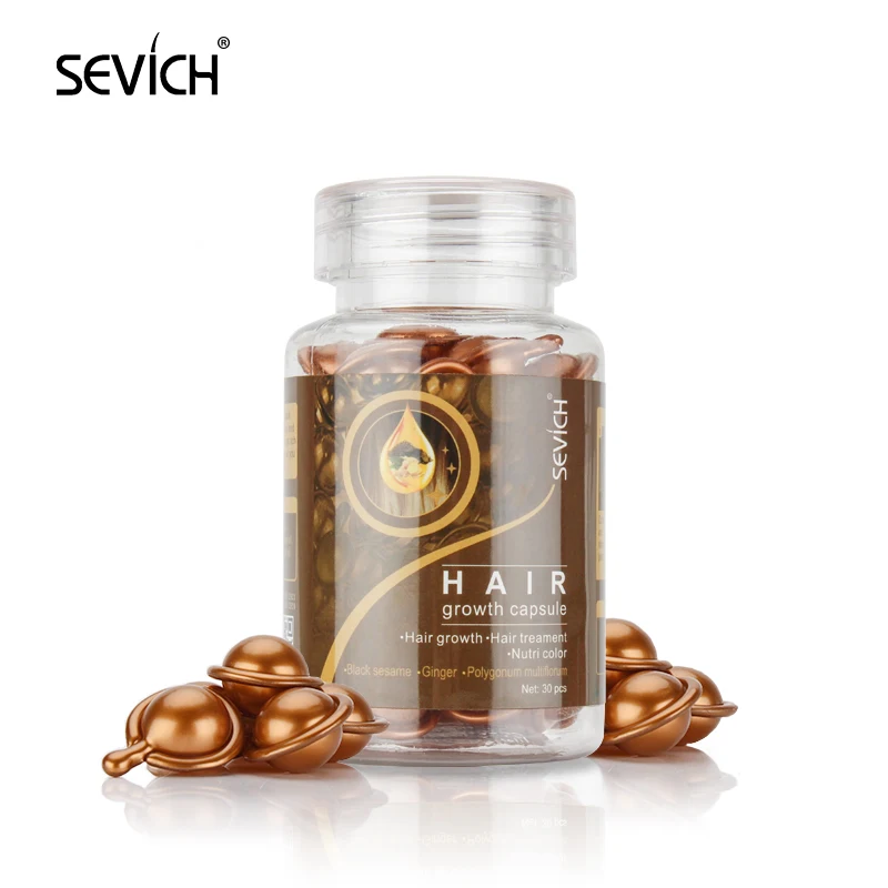 Sevich Hair Vitamin Capsule Ginger Keratin Complex Oil Smooth Silky Anti Hair Loss Repair White Hair Care Capsule 30pcs/bottle