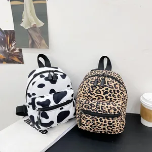 Rucksäcke Cow Leopard Zebra für Frauen, Nylonumhängetasche für Schüler, kleines High School -Stipendium, Frauen -Rucksack 10 Hauptverkaufskuh -Rucksack - №2