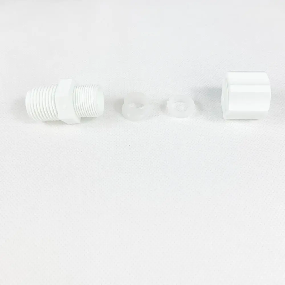 جاكو البلاستيك قطع تركب بالضغط 1/2 "الموضوع ذكر x 1/2" وصلة أنبوب-2 PACK