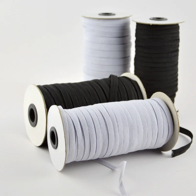 5m elastic band sewing black white 3/6/8/10/15/20/25/30/40mm high quality flat elastic bands for underware pajamas ties trim