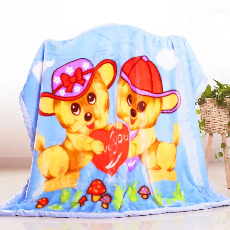 18 Colors Kids Cartoon Blankets Warm Coral Fleece Bedding Quilt 110*140cm Toddler Soft Play Blanket Infant Sofa Rest Cover