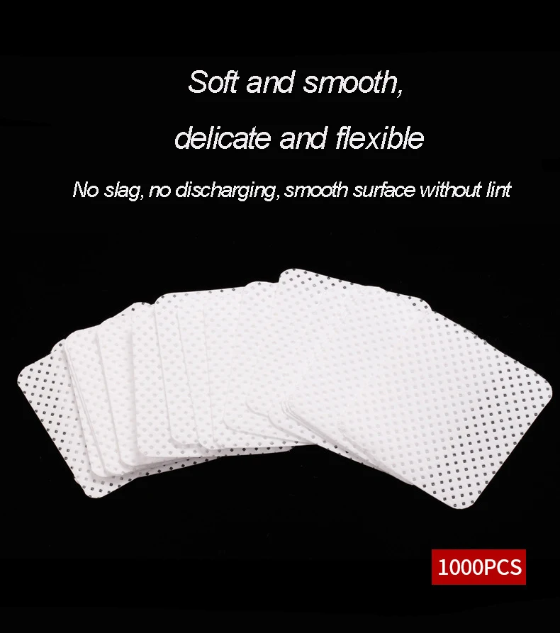 1000 Pcs/Pack Eyelash Glue Remover Wipe Clean Cotton Lint Free Lint-Free Cotton Pads For Make Up Nails Art Cleaning Cleaner Pads