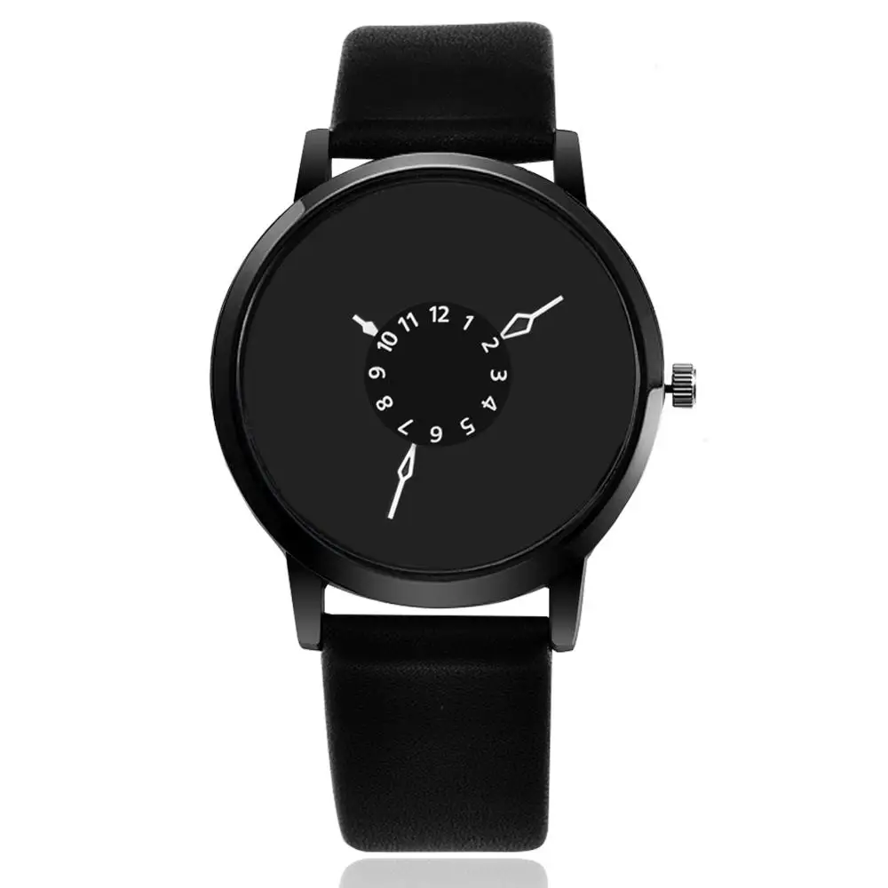 Nieuwe Creatieve Horloges Vrouwen Mannen Quartz-Horloge Analoge Unieke Wijzerplaat Ontwerp Liefhebbers Relogio Saati Lederen Horloges Klok Relojes