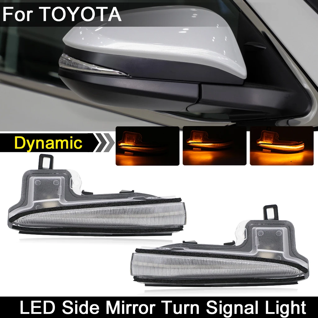 

For Toyota Tacoma MK3 Highlander MK4 Alphard RAV4 Lexus LM Clear Lens LED Side Mirror Blinker Light Dynamic Turn Signal Lamp