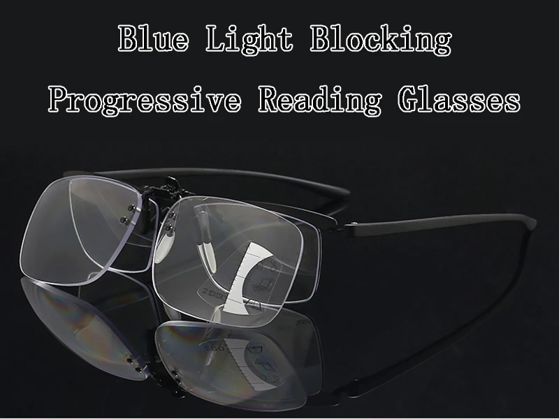 Clip-On-Lesebrille mit Vergrößerungsfunktion, Anti-Blaulicht, für Damen und Herren, zum Sehen in der Nähe und in der Ferne, Clip-Linsen, Presbyopie-Brille +1,0~+3,5 – Detail 3