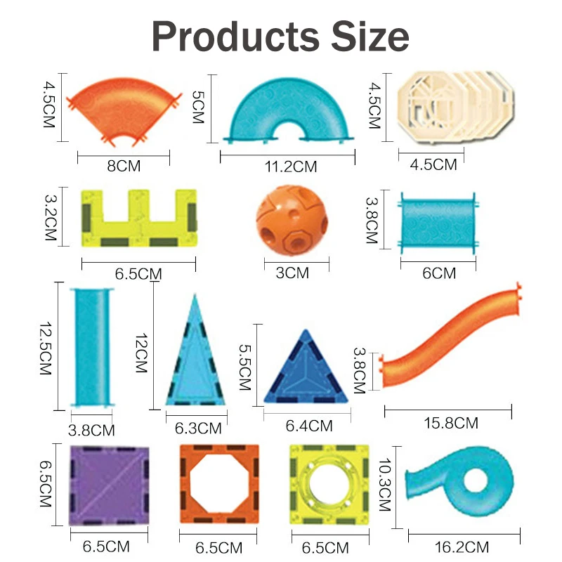 Klocki magnetyczne magnes labirynt Ball Track Blocks zestaw Magnetic Designer Construction zabawki edukacyjne dla dzieci prezent