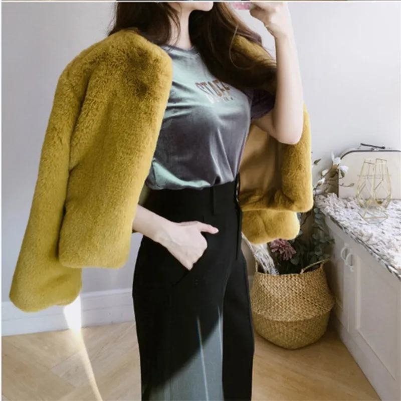 2023 Autumn Winter Thickening Fashion Casual Coat Women Fur Coat Imitation Rabbit Fur Short Luxury Short Fur Coat