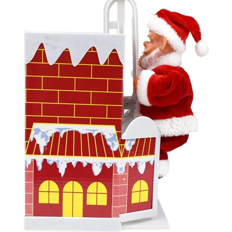 Electric Chimney Climbing Santa Claus with Music Christmas Decoration Plush Toy 2022 trend