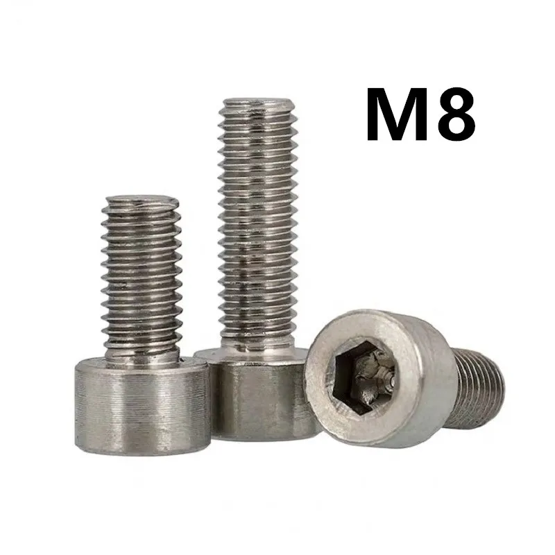 10PCS M8x6/10/15/20/80mm GB70.1 Titanium Bolt DIN912 Column Head Hexagon Socket Grey Color Ti Bolts Titanium Screws Ti Fasteners