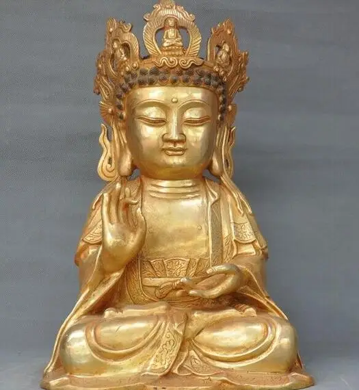 Tibet Fane bronze Gilt Maitreya Bodhisattva Jizo Ksitigarbha monk buddha statue