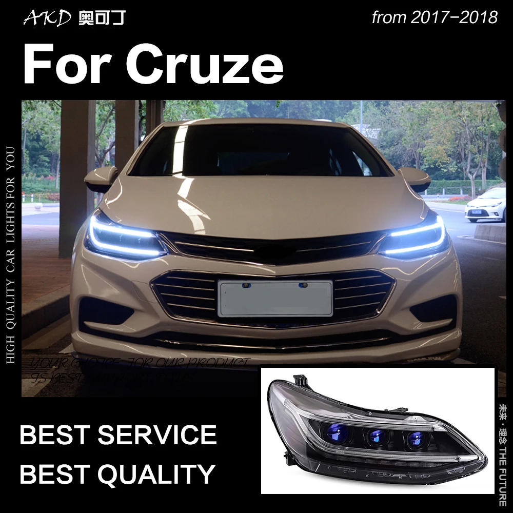 AKD Car Styling Head Lamp for Chevrolet Cruze Headlights 2017-2018 All New Cruze LED Headlight DRL Hid Bi Xenon Auto Accessories