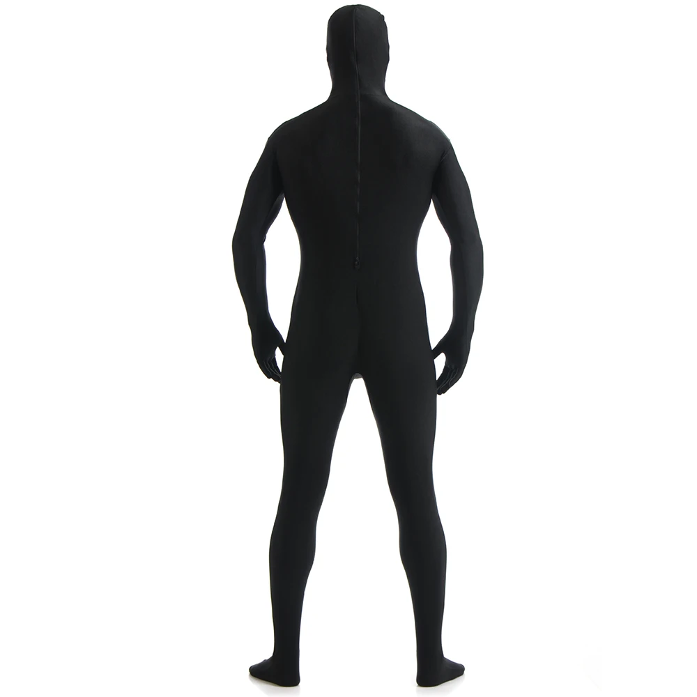 Costume Zentai pour adultes, une pièce, en Nylon Spandex, pour Halloween, collants, Cosplay complet, noir