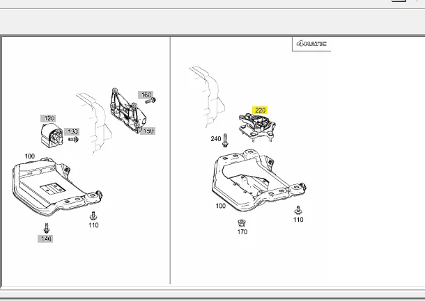 Rear Transmission Mount for Mercedes W205 W222 C300 S500  4MATIC  2052404200 2222400000