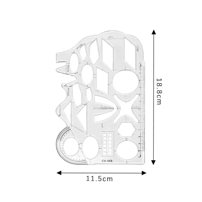 Transparent Multifunction Straightedge Soft Student Drawing Geometric Ruler Office Drawing Template Kawaii Accessories