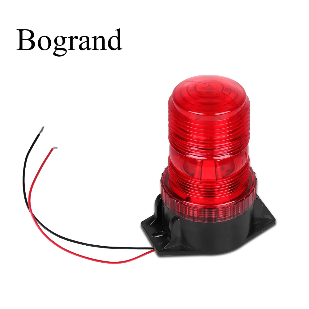 Bogrand 12-24V Red Fire LED Beacon Emergency Warning Flash Light  Construction At Night Safety Strobe Flashing Lights