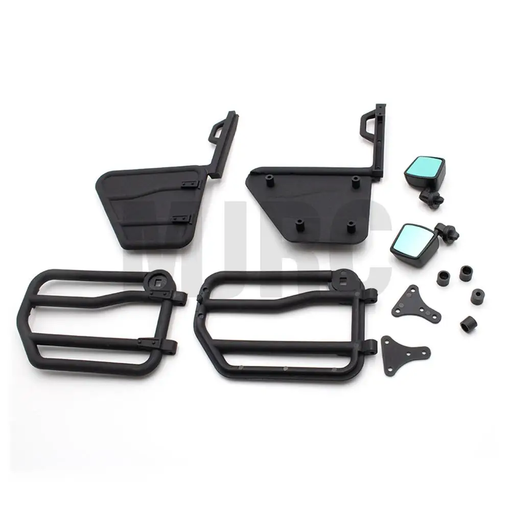 Puerta de riel de tubo de media puerta delantera y trasera DIY para 1/10 Axial SCX10 II Wrangler Body RC accesorios de piezas de coche